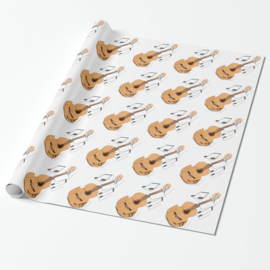 Guitar Brown Cadeaupapier (Uitgerold)