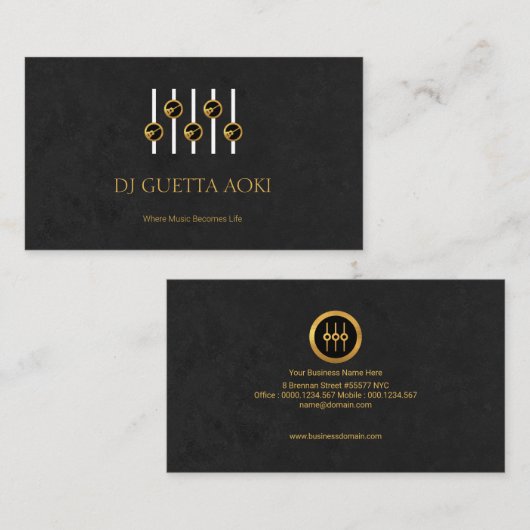 Guitar Button draait Sound Equalizer Panel DJ Visitekaartje (Voorkant / Achterkant)
