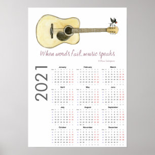 Guitar Calendar 2021 Poster