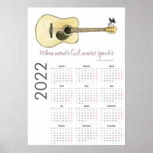Guitar Calendar 2022 Poster