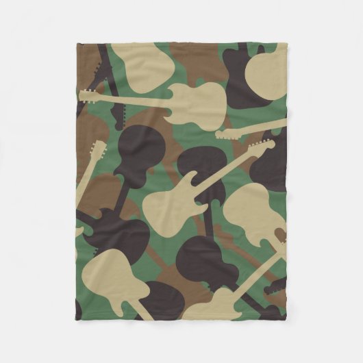 Guitar Camouflage Fleece Deken (Voorkant)