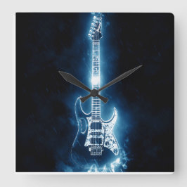 Guitar Candy Tin Square Paper Onderzetter Sleutelh Vierkante Klok