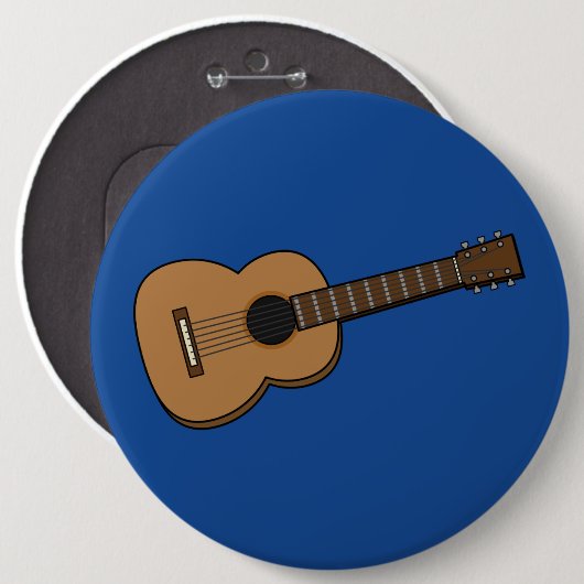 Guitar Cartoon Ronde Button 6,0 Cm (Voorkant /achterkant)