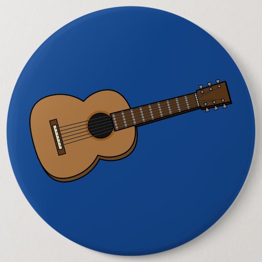 Guitar Cartoon Ronde Button 6,0 Cm (Voorkant)