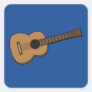 Guitar Cartoon Vierkante Sticker