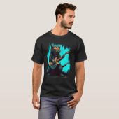 Guitar Cat Guitar Player Rock Guitarist Cool Play T-shirt (Voorkant volledig)