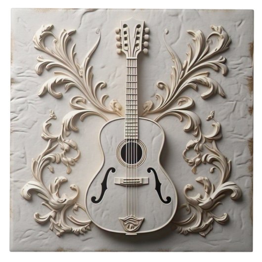 Guitar Ceramic Tegel Tegeltje (Voorkant)
