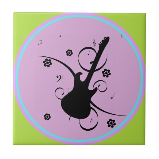 Guitar Ceramic Tegel Tegeltje (Voorkant)