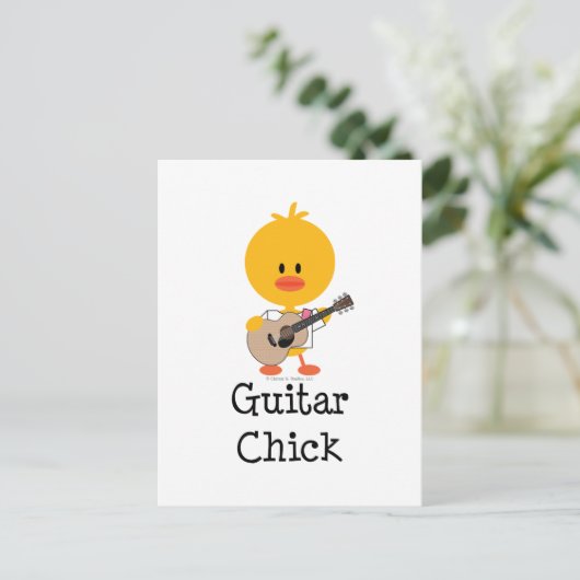 Guitar Chick Briefkaart (Staand voorkant)