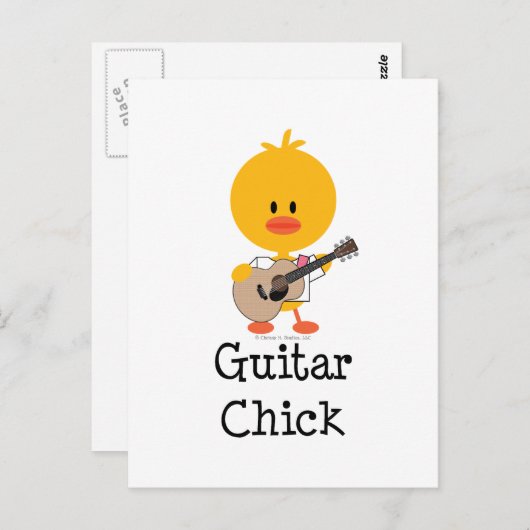 Guitar Chick Briefkaart (Voorkant / Achterkant)