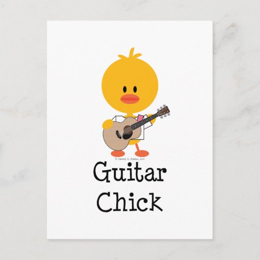 Guitar Chick Briefkaart (Voorkant)