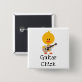 Guitar Chick Button Pin (Voorkant /achterkant)