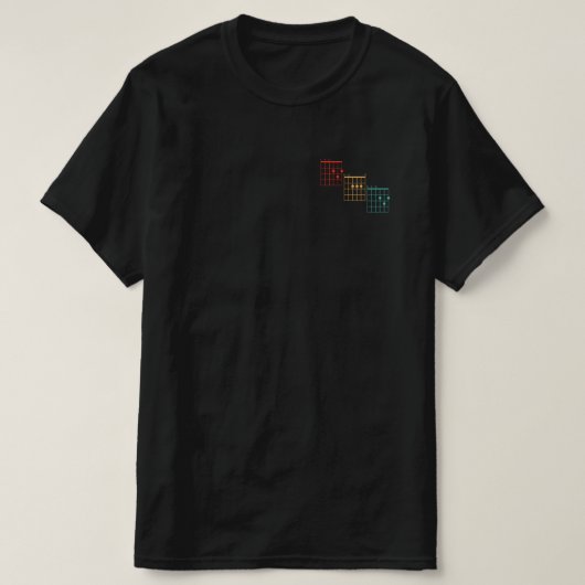  Guitar Chord DAD Vaderdag Musicus T-shirt (Design voorkant)