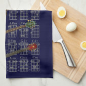 Guitar & chord theedoek (Quarter Fold)