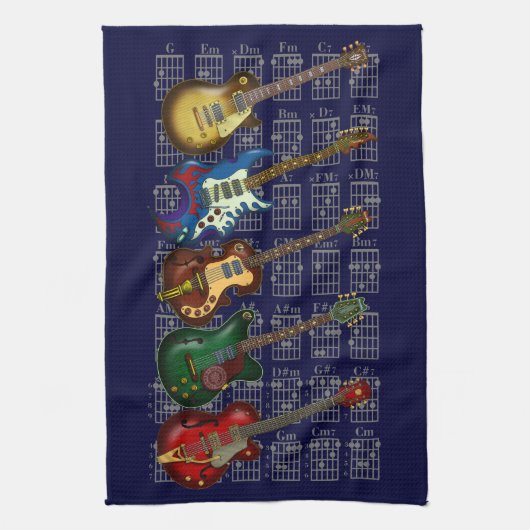 Guitar & chord theedoek (Verticaal)