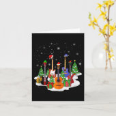 Guitar Christmas Decor Musical Guitar Lovers Guita Kaart (Gele Bloem)