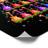 Guitar Christmas Tree Lights Funny Xmas Pajamas Gu Poster (Hoek)