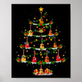 Guitar Christmas Tree Lights Musical Guitar Guitar Poster (Voorkant)