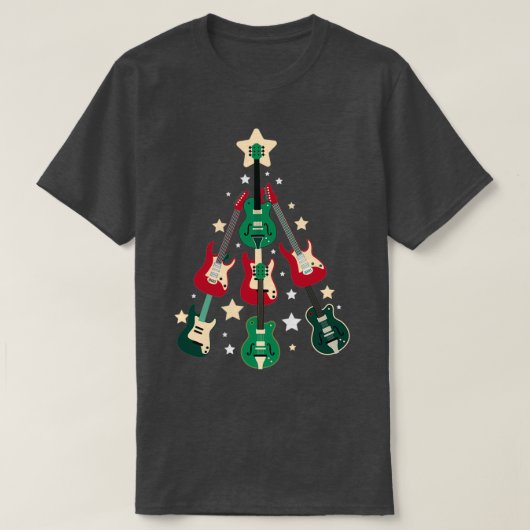 GUITAR CHRISTMAS TREE T-SHIRT (Design voorkant)