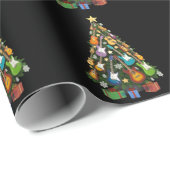 Guitar Christmas Tree Theater Musical Lover Merry  Cadeaupapier (Rol Hoek)