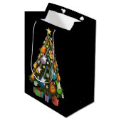 Guitar Christmas Tree Theater Musical Lover Merry  Medium Cadeauzakje (Voorkant Gekanteld)