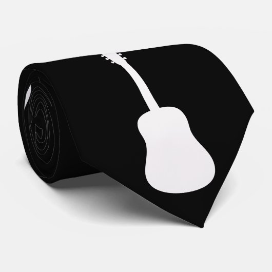 Guitar Classic silhouet Stropdas (Opgerold)