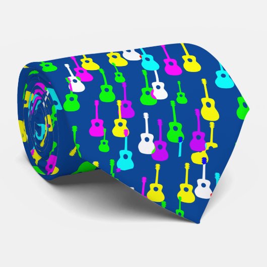 Guitar Collage Stropdas (Opgerold)