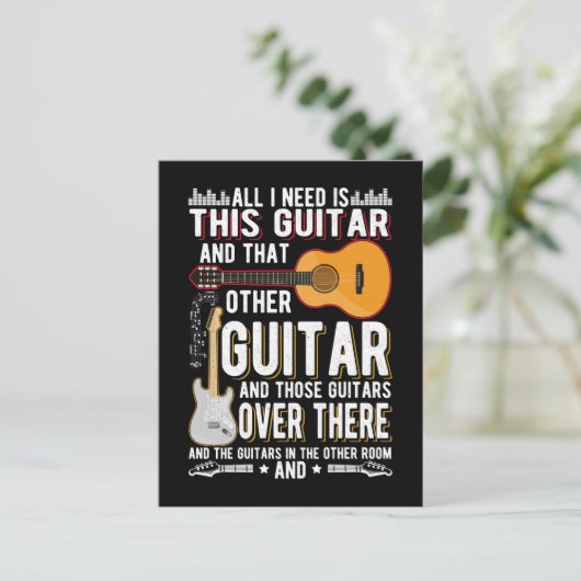 Guitar Collector Guitarist Funny Music Lover Briefkaart (Staand voorkant)