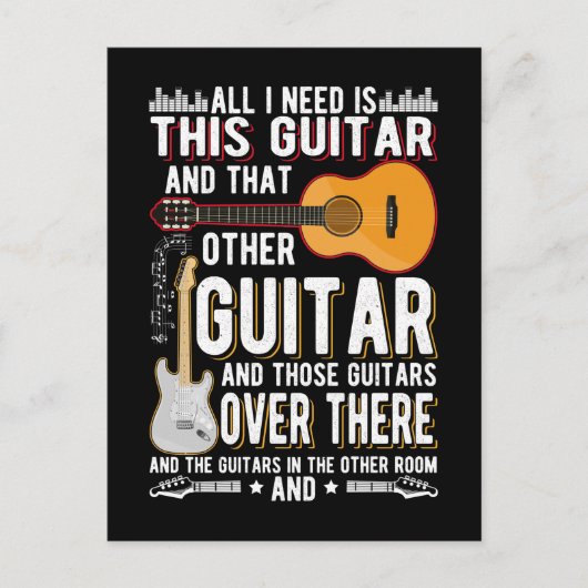 Guitar Collector Guitarist Funny Music Lover Briefkaart (Voorkant)
