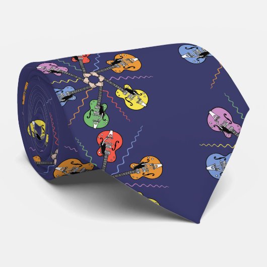 Guitar Color Wheel Stropdas (Opgerold)