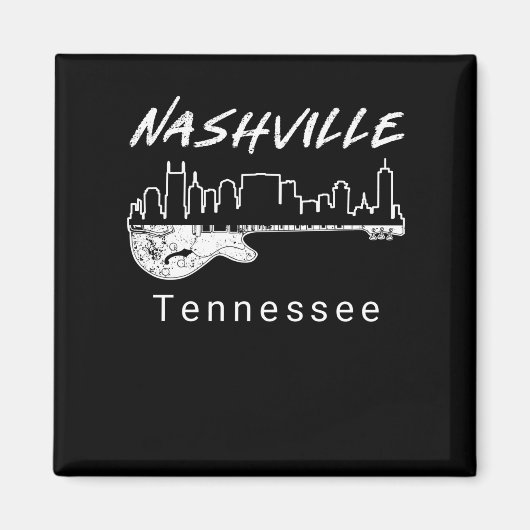 Guitar Country Music Souvenir Gift Nashville Magneet (Voorkant)
