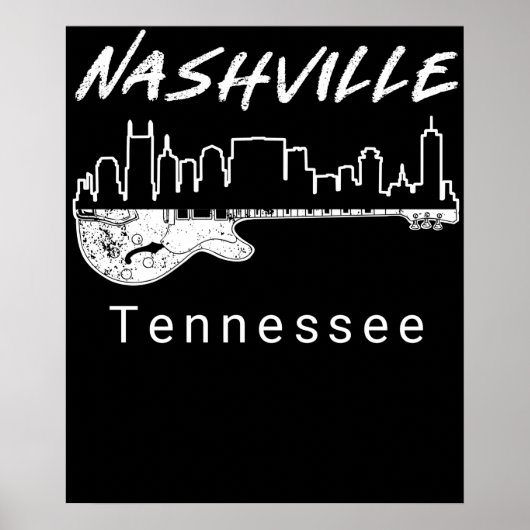 Guitar Country Music Souvenir Gift Nashville Poster (Voorkant)