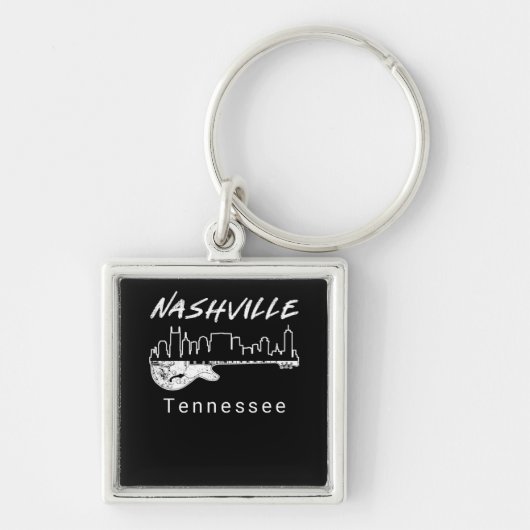 Guitar Country Music Souvenir Gift Nashville Sleutelhanger (Voorkant)