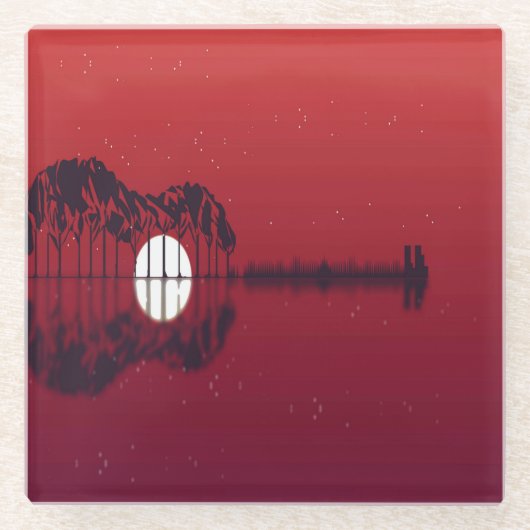 Guitar Cove Glazen Onderzetter (Voorkant)