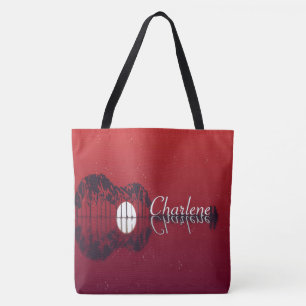 Guitar Cove Reflection Name Tote Bag
