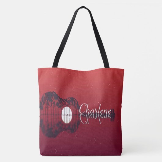 Guitar Cove Reflection Name Tote Bag (Achterkant)