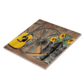 Guitar Cowboy Boots Cowboy Pet Tegeltje (Zijkant)