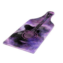 Guitar Cutting Board Music Paars