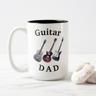 "GUITAR DAD" Akoestische & Elektrische Vaderdag Tweekleurige Koffiemok