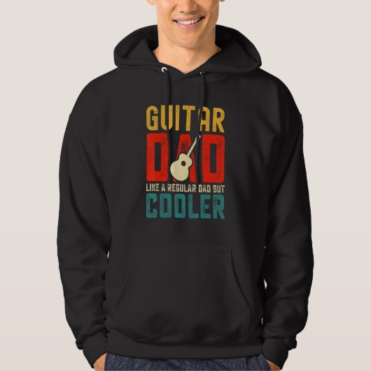 Guitar Dad Like A Regular But Cooler  Retro Papa M Hoodie (Voorkant)