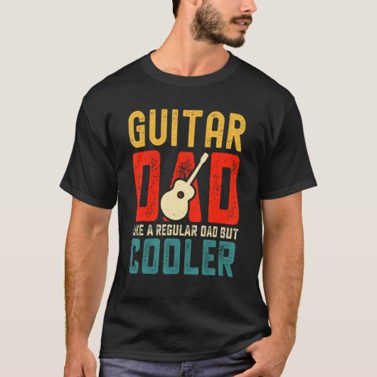 Guitar Dad Like A Regular But Cooler  Retro Papa M T-shirt (Voorkant)