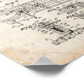 Guitar Damper Patent - Oude look Poster (Hoek)