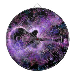 Guitar Dart Board - Cadeaus - Paars zwart design Dartbord