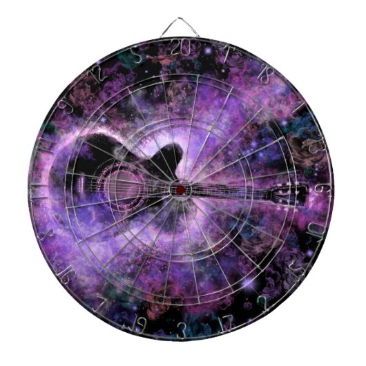 Guitar Dart Board - Cadeaus - Paars zwart design Dartbord (Voorkant)