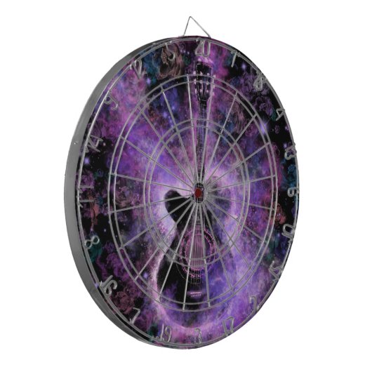 Guitar Dart Board Paars - Magic Sound Dartbord (Voorkant Links)