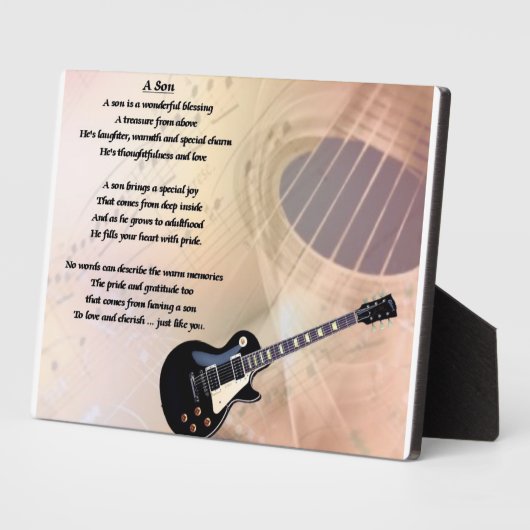 Guitar Design - Zoon gedicht Plaque Fotoplaat (Zijkant)