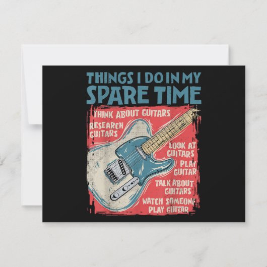 Guitar dingen die ik doe in mijn vrije tijd, grapp feestdagenkaart (Voorkant)