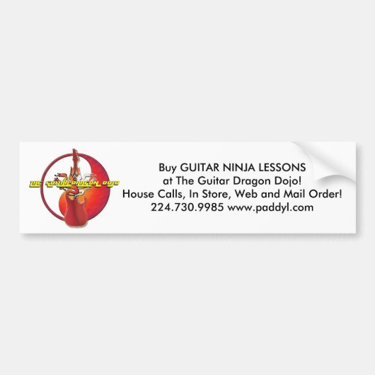 Guitar Dragon Dojo Bumpersticker (Voorkant)