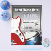 Guitar Drum Red en Blue Gig of Venue Flyers (Enkel)