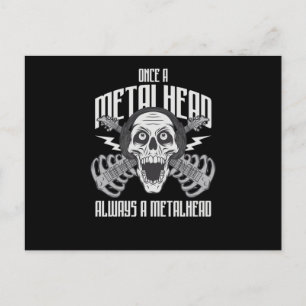 Guitar Eenmaal per Metalhead Altijd Metalhead Skul Briefkaart